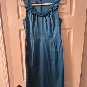Donna Ricco Teal Sleeveless Midi Dress